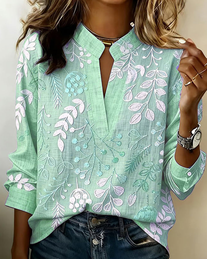 Kenzie | Bluse mit sanftem V-Blumenmuster
