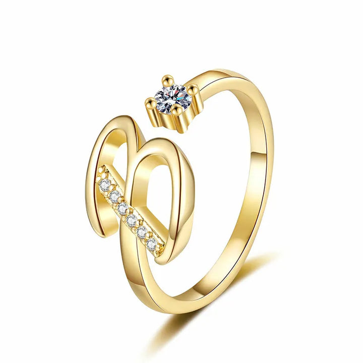 Miranda | Verstellbarer Ring mit Glänzender Initiale