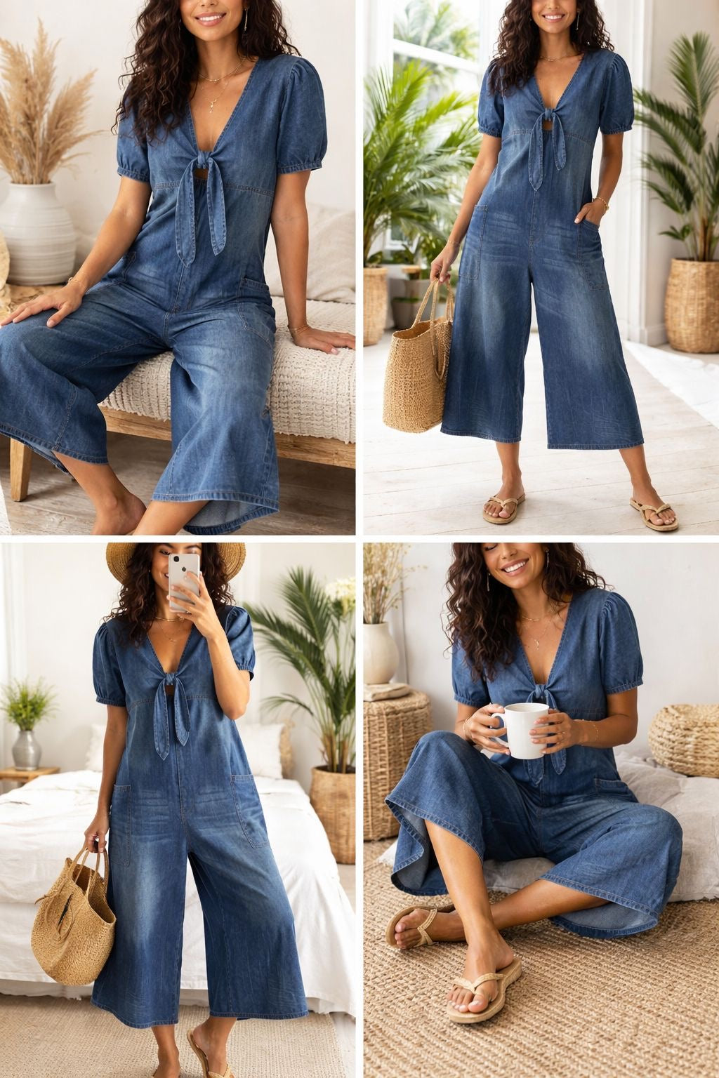 Winslet | Moderner Denim-Look Lockerer Overall