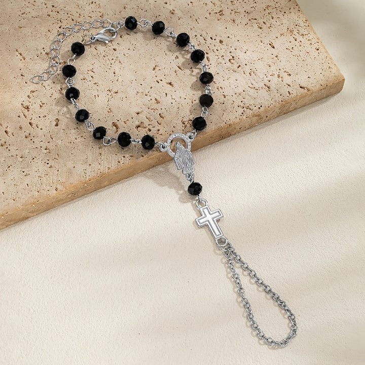 Brenton | Rosenkranzarmband mit gotischem Kreuz und religiösen Details