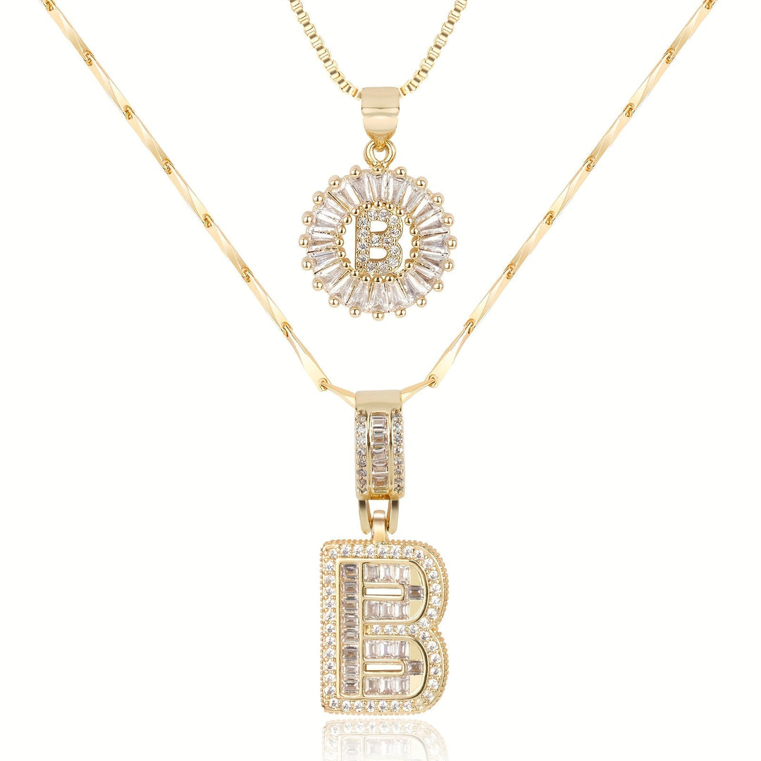Primrose | Anfangsbuchstaben-Halsketten mit 14k Diamanten (2 Stück)