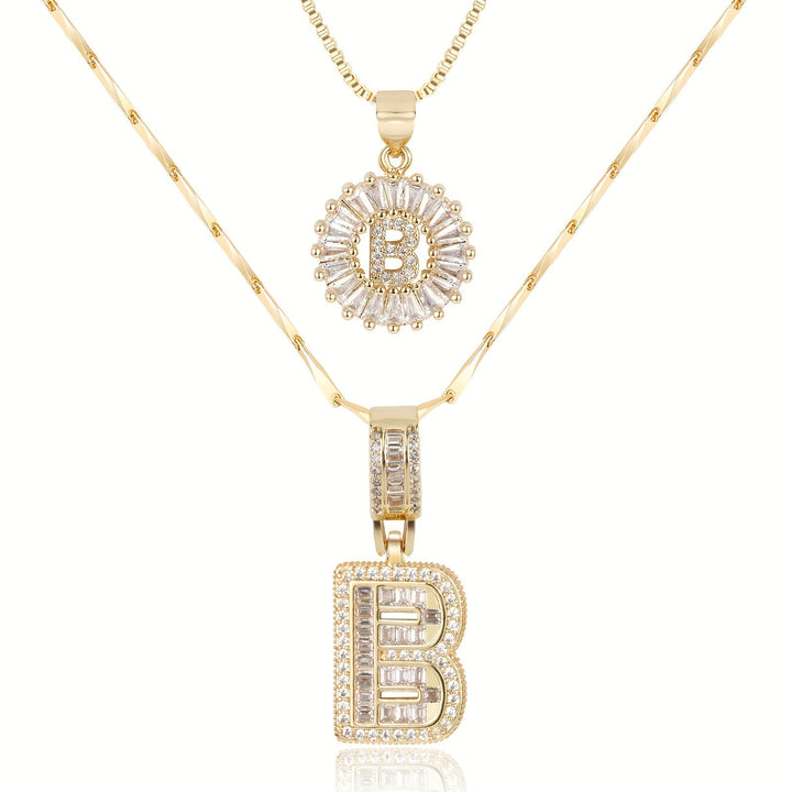 Primrose | Anfangsbuchstaben-Halsketten mit 14k Diamanten (2 Stück)