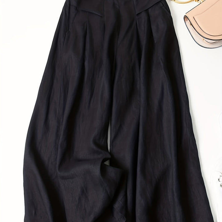 Brisae | Vintage-Style Leinen-Weitbein-Hosen