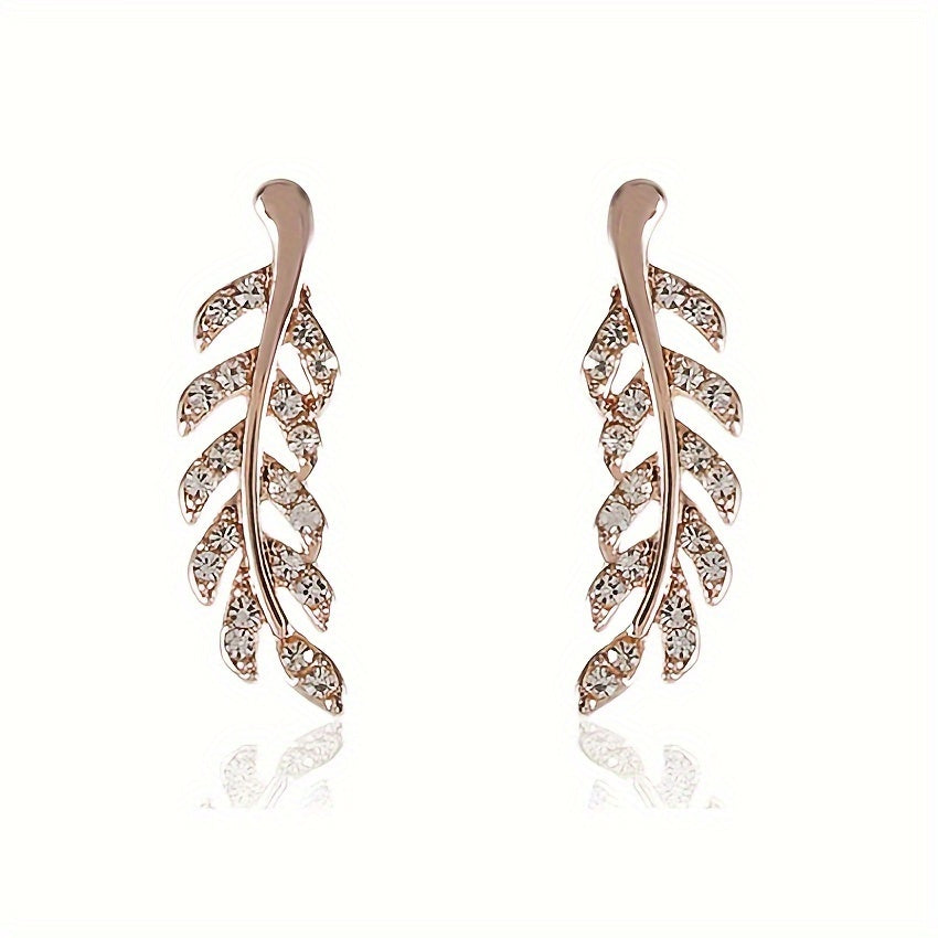 Hensleyra | Elegante Blatt-Ohrringe mit Hohldesign und goldener Oberfläche