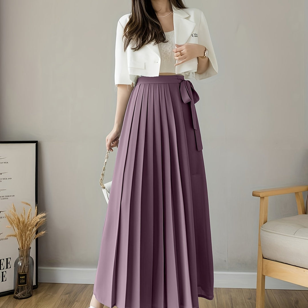 Caexine | Weit geschnittene Hose mit Falten und elegantem Schnitt