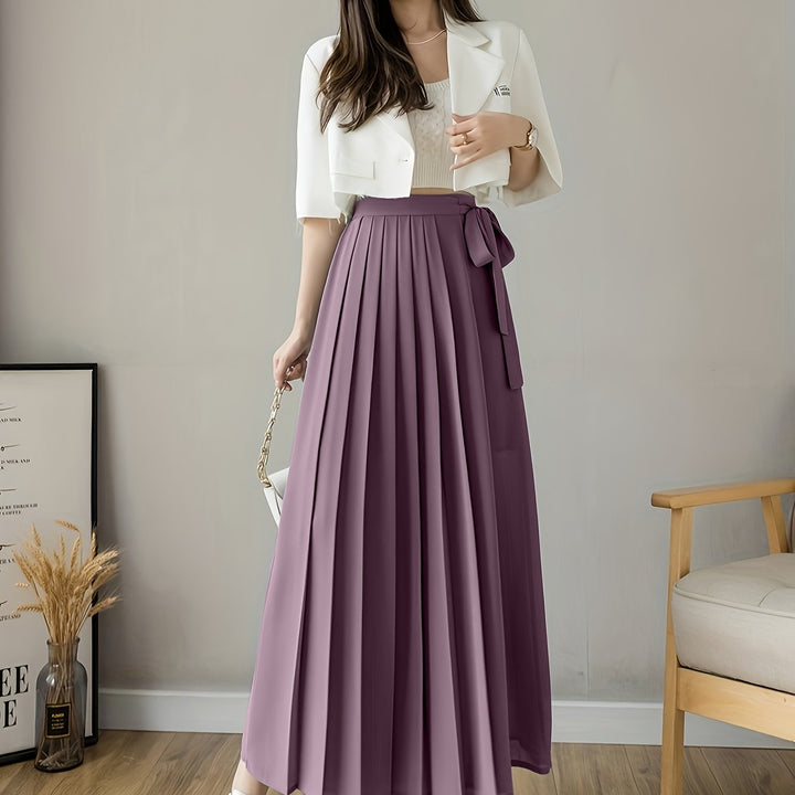 Caexine | Weit geschnittene Hose mit Falten und elegantem Schnitt