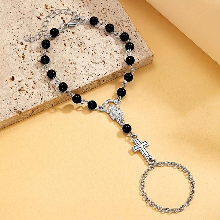 Brenton | Rosenkranzarmband mit gotischem Kreuz und religiösen Details