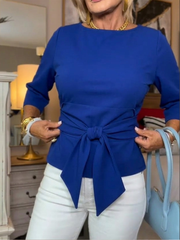 Darelle | Lockere Baumwollbluse für Frauen mit Bindedetail