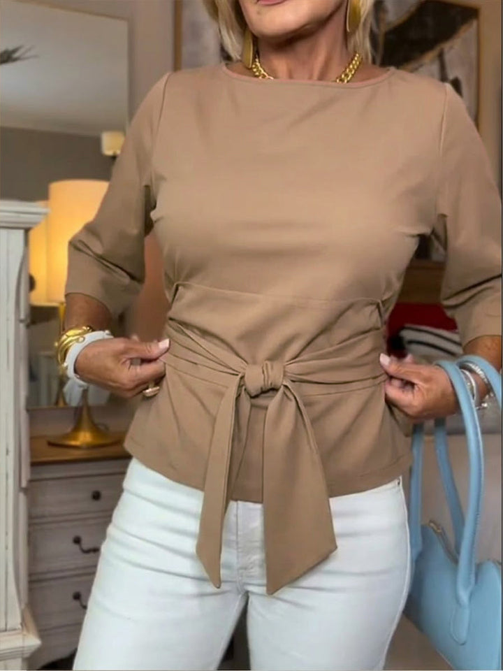 Darelle | Lockere Baumwollbluse für Frauen mit Bindedetail