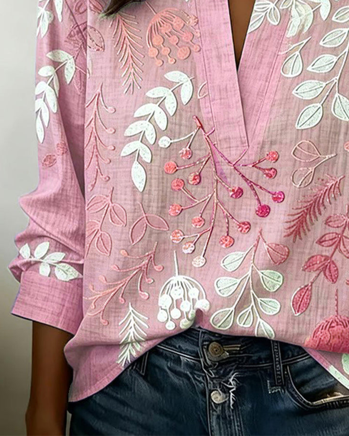 Kenzie | Bluse mit sanftem V-Blumenmuster