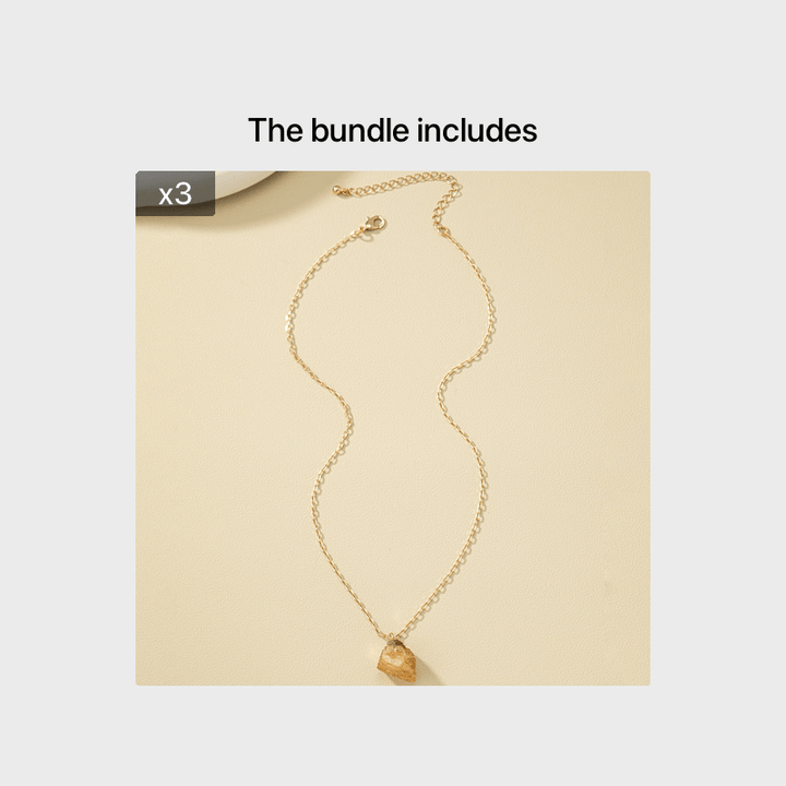 Taria | Minimalistische Halskette mit unregelmäßigem Anhänger aus 14K Gold