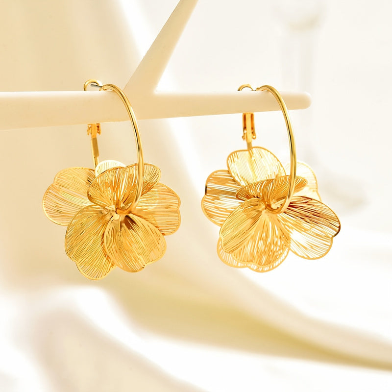 Selah | Doppelring Goldohrringe mit Modernem Design