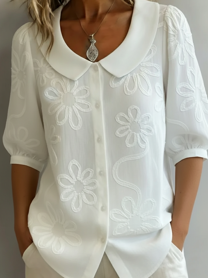 Gavira | Leichte Bluse mit floralem, natürlichem Eleganz