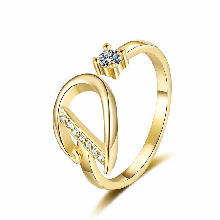 Miranda | Verstellbarer Ring mit Glänzender Initiale