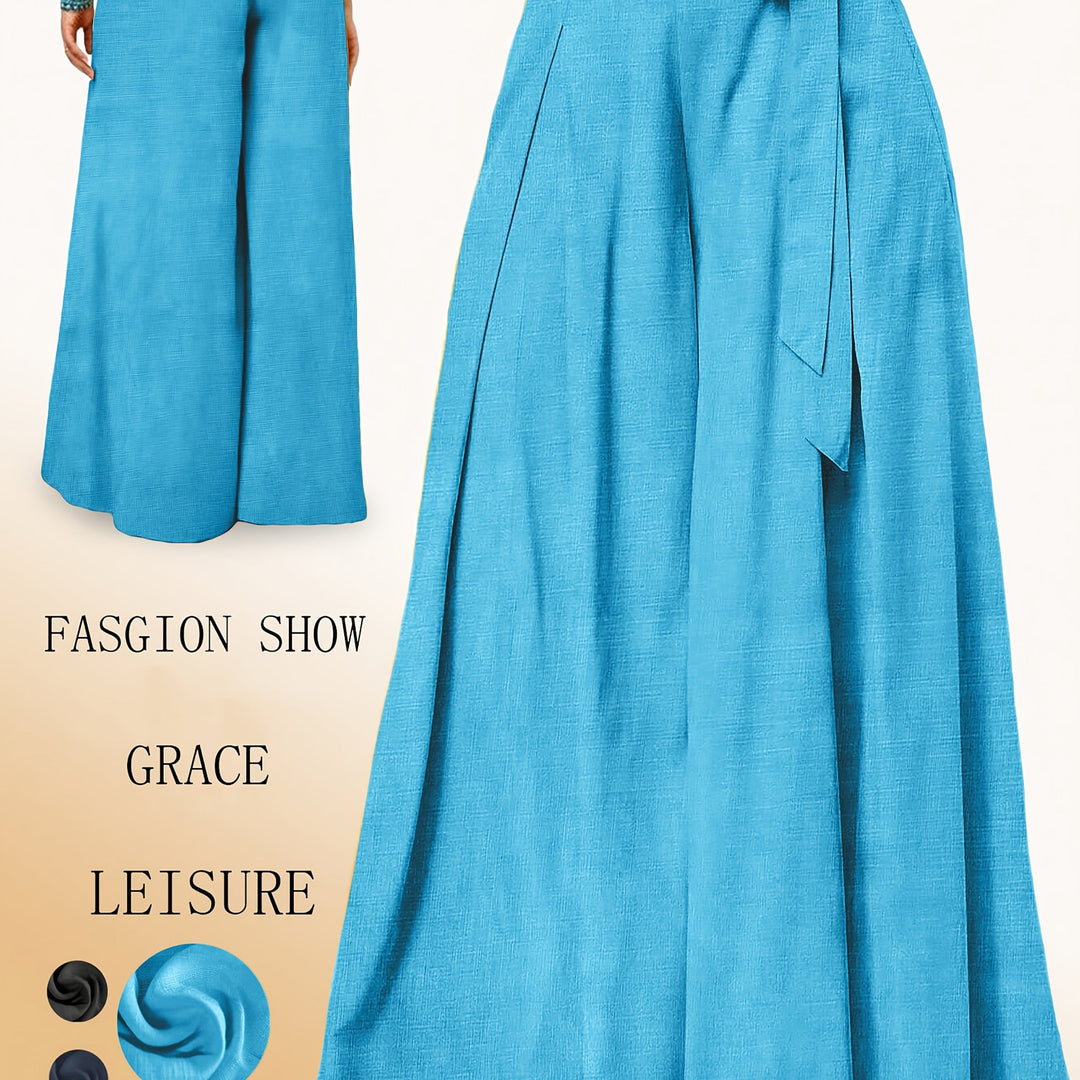 Valerie | Weit geschnittene Hose mit hohem Bund und elegantem Schleifen-Detail