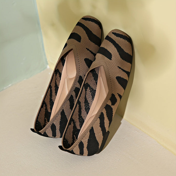 Ivara | Elegante Ballerinas mit Zebra-Muster und Quadratzehen