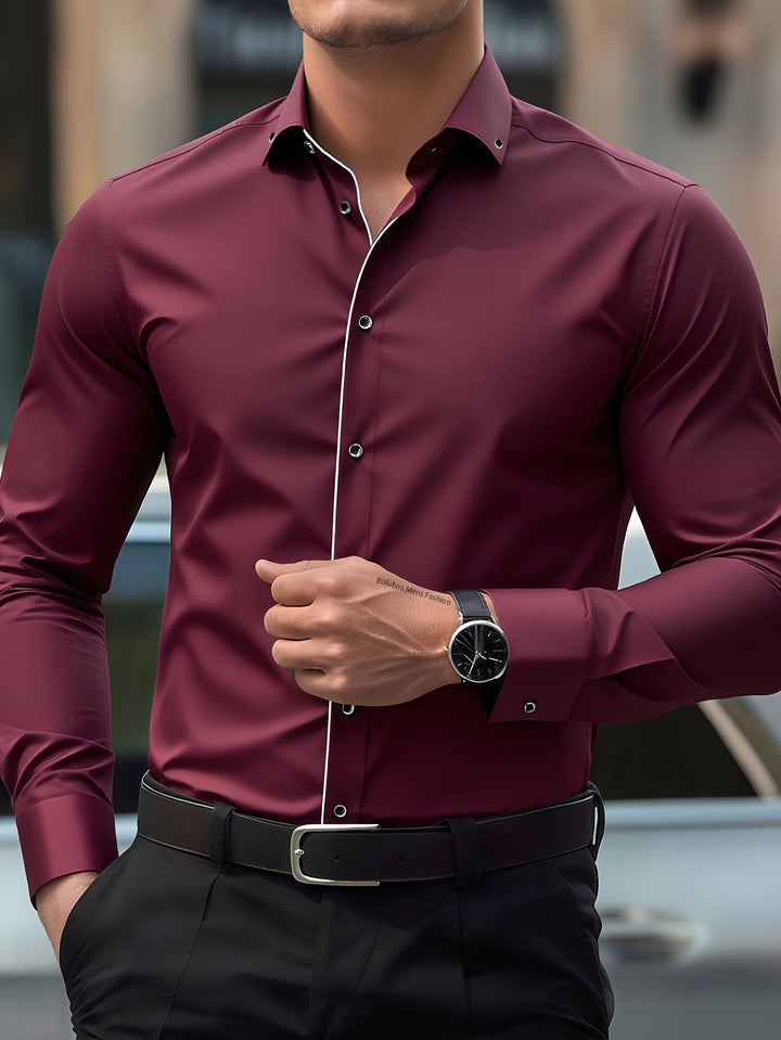 Zaxent | Elegante Langarmshirt mit Vintage-Details und klassischem Schnitt