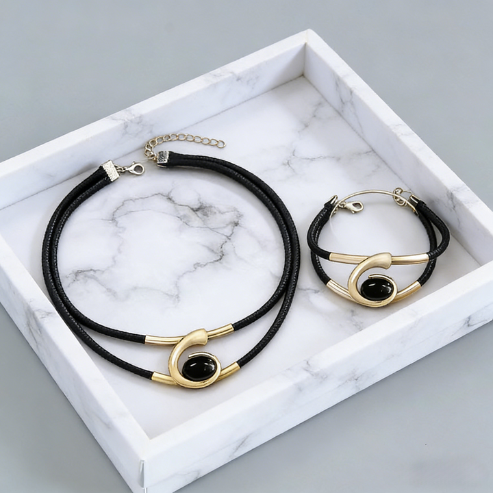 Suri  | Vintage Boho Stil Halskette und Armband Set
