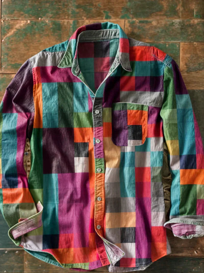 Grant | Premium-Patchwork-Shirt – Einzigartiger Stil und bequeme Passform.