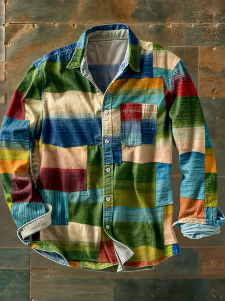 Grant | Premium-Patchwork-Shirt – Einzigartiger Stil und bequeme Passform.