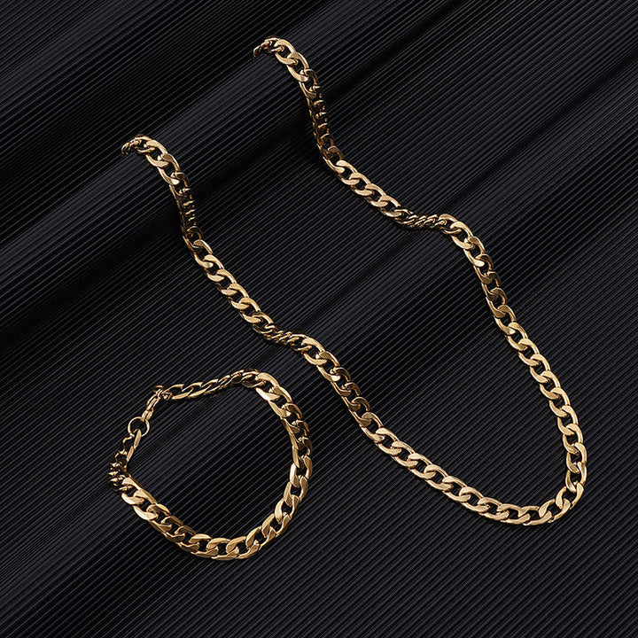 Reid | Set aus Halskette und Armband aus Kette für Männer mit gew boldem Stil
