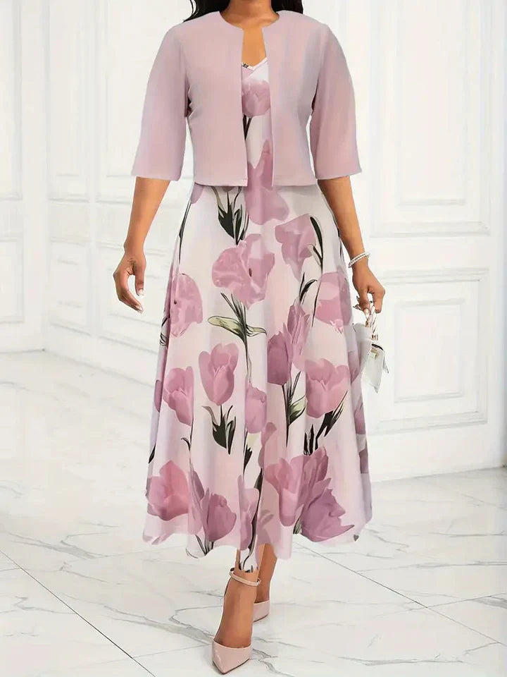 Greyra | Elegantes Zweiteiliges Set mit Blumen