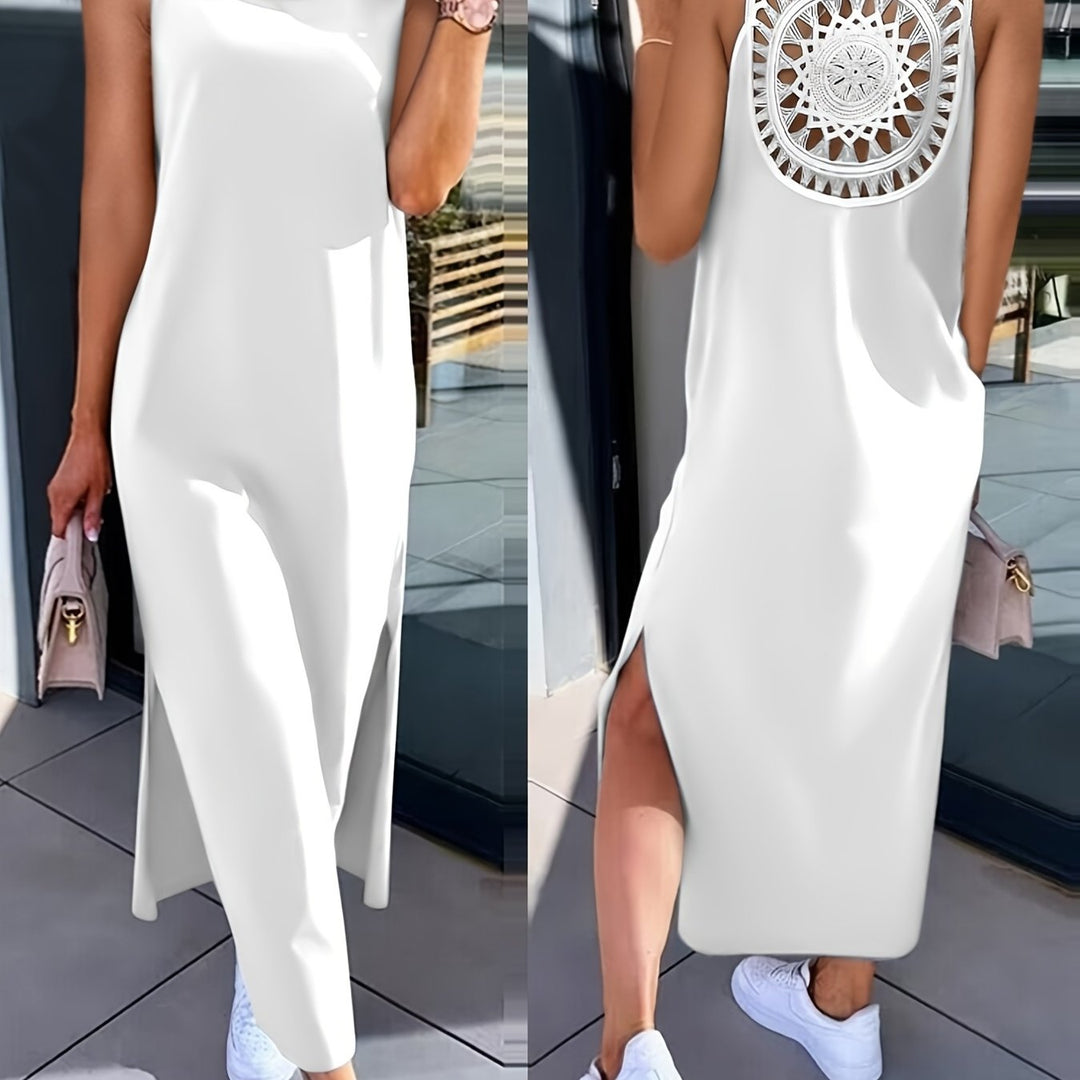 Umaira | Ärmelloses Kleid mit Spitze und freiem Rücken