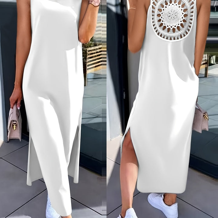 Umaira | Ärmelloses Kleid mit Spitze und freiem Rücken