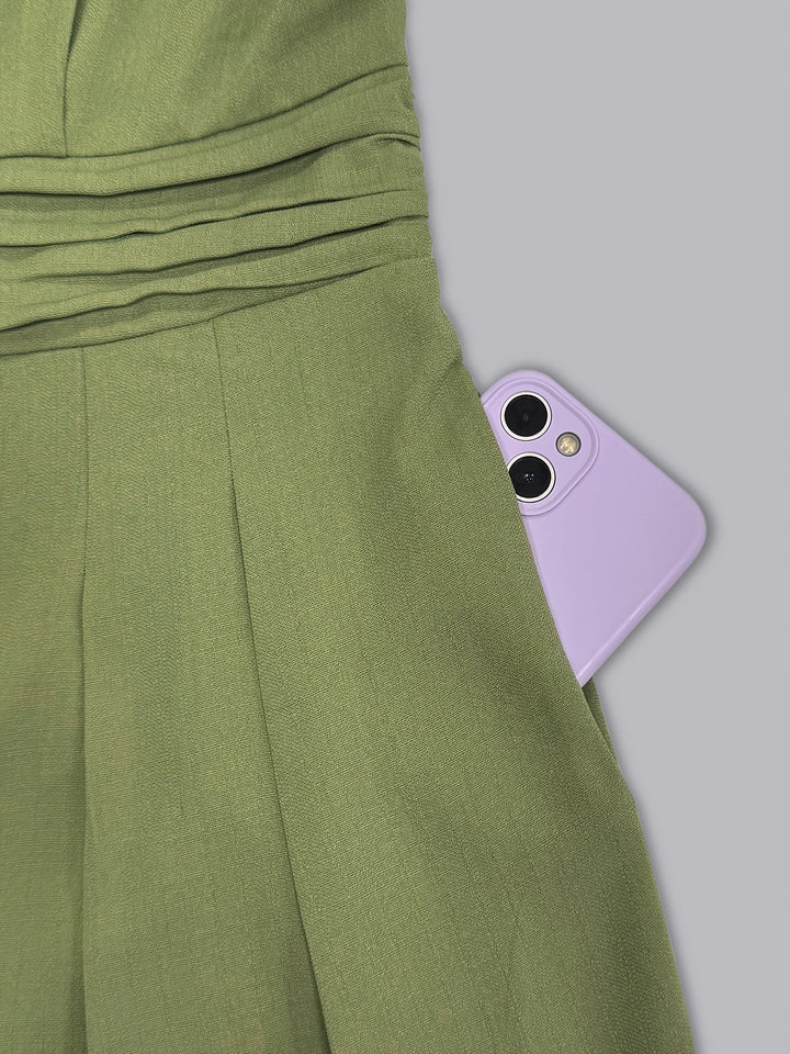 Juveth | Eleganter Ein-Schulter-Jumpsuit mit weitem Bein und definiertem Taillenschnitt