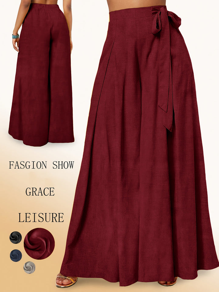 Valerie | Weit geschnittene Hose mit hohem Bund und elegantem Schleifen-Detail