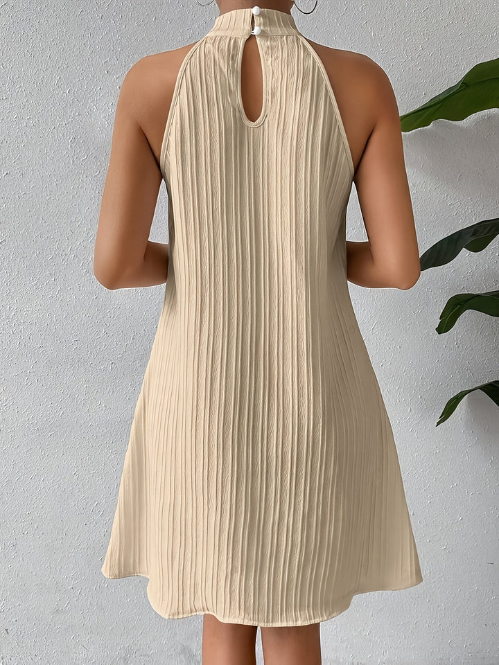 Alora | Kurzes Bohemian-Kleid mit Trägern und Vertikalen Streifen