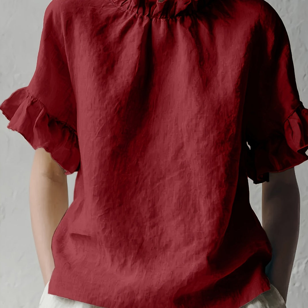 Yuna | Schlichte Casual-Bluse mit Elegantem Kragen