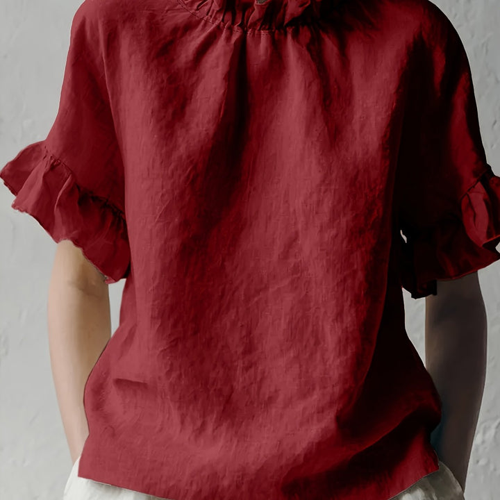 Yuna | Schlichte Casual-Bluse mit Elegantem Kragen