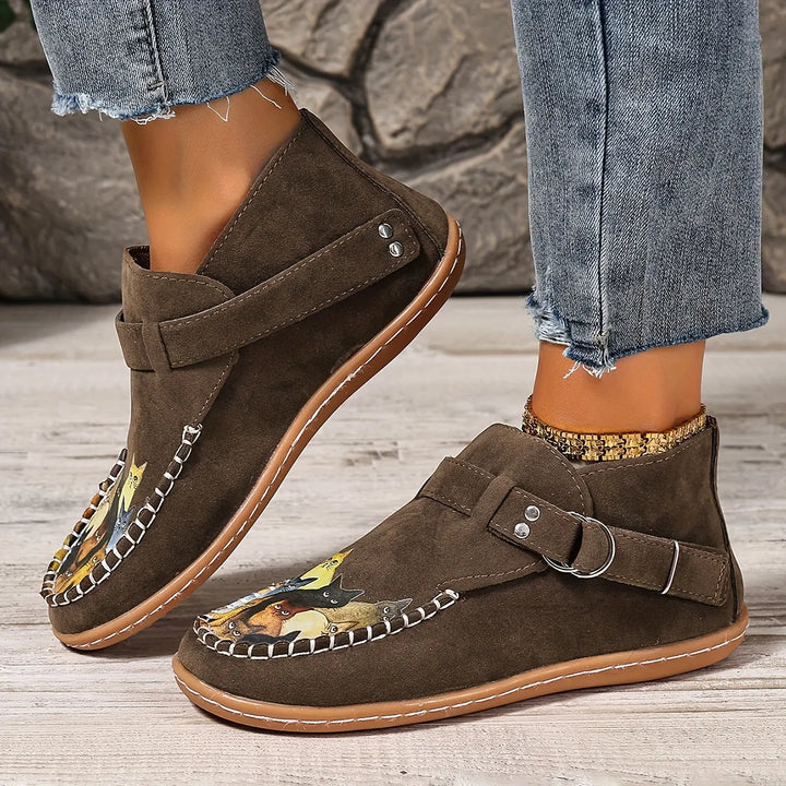 Stephanie | Slip-On-Schuhe mit Katzenmuster