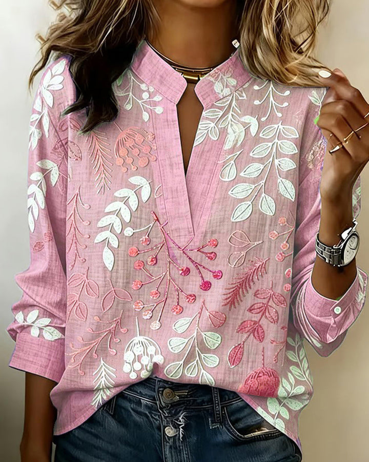 Kenzie | Bluse mit sanftem V-Blumenmuster