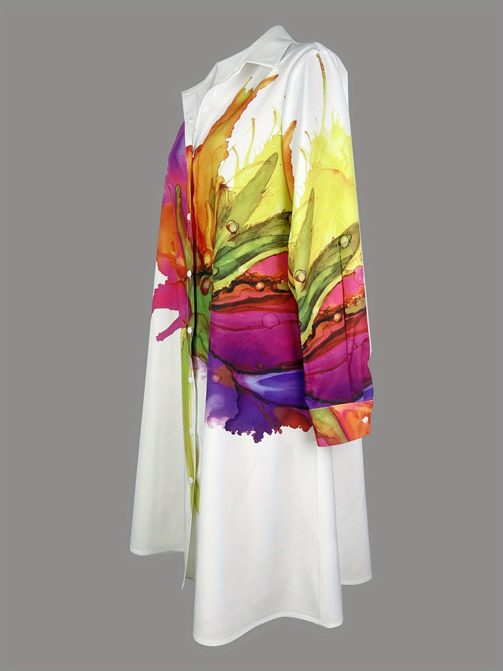 Emily | Elegantes Kurzarm Kleid mit modischem Druck