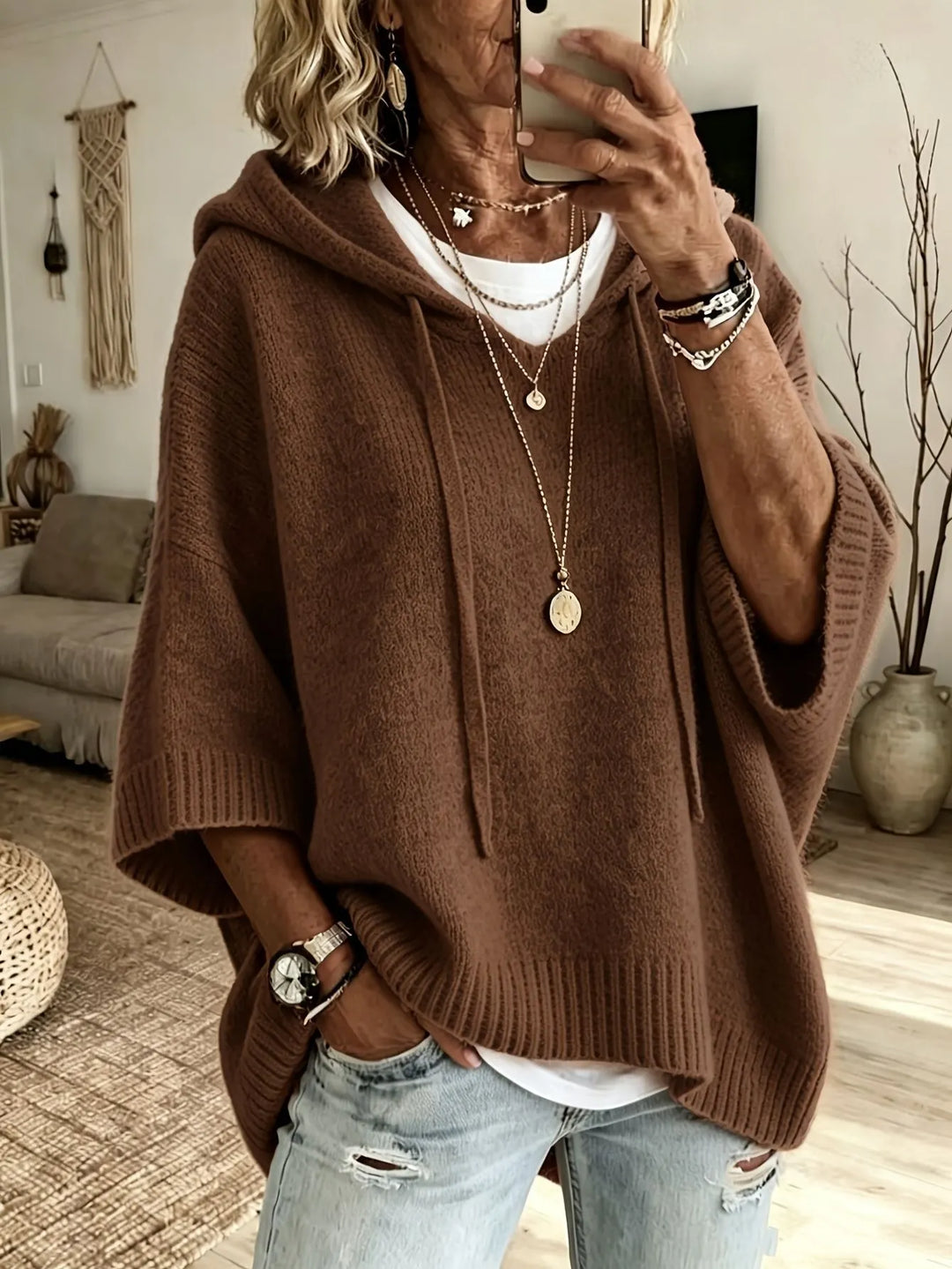 Celestine | Oversize Hoodie mit Kurzarm