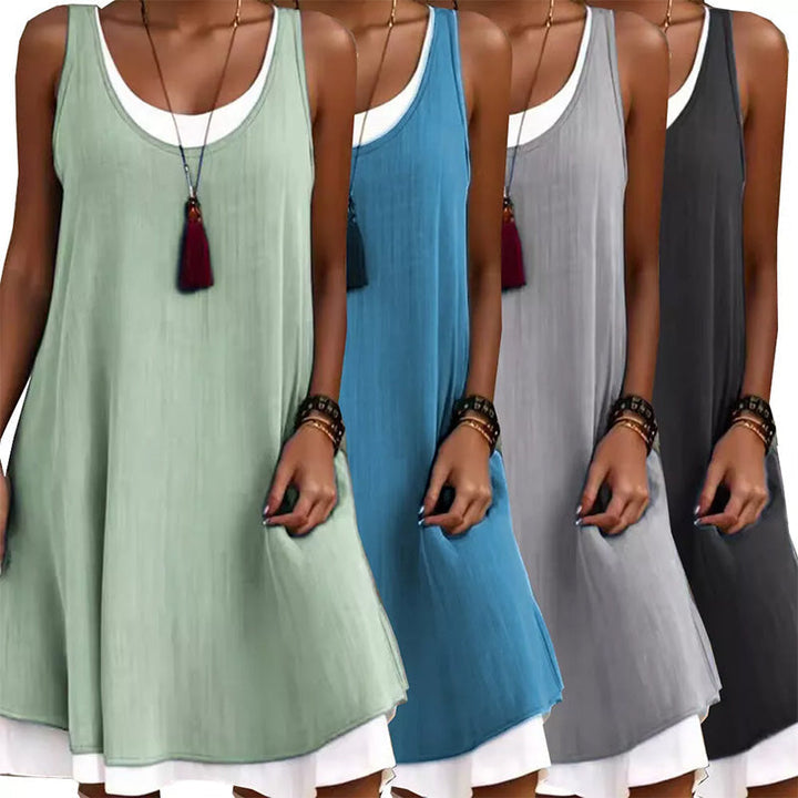 Gabrielle | Kleid mit Zwei-Teile-Effekt und Schichten-Design in Eleganter Stil