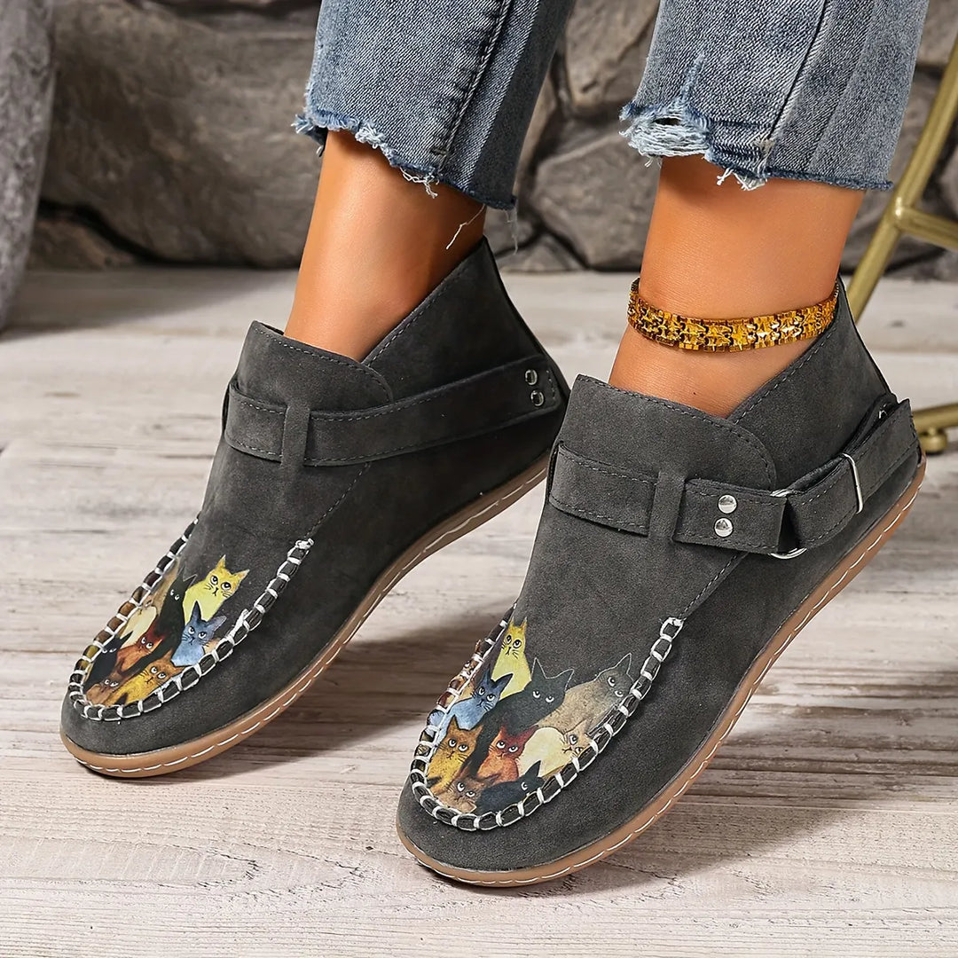 Stephanie | Slip-On-Schuhe mit Katzenmuster