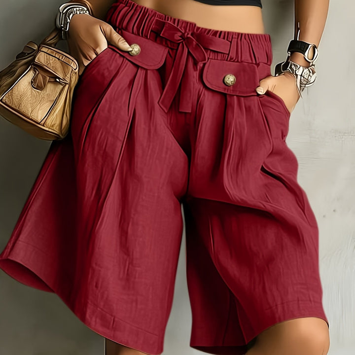Cleo | Hochtaillierte Bermudas mit Kordelzug und Vintage-Casual-Stil