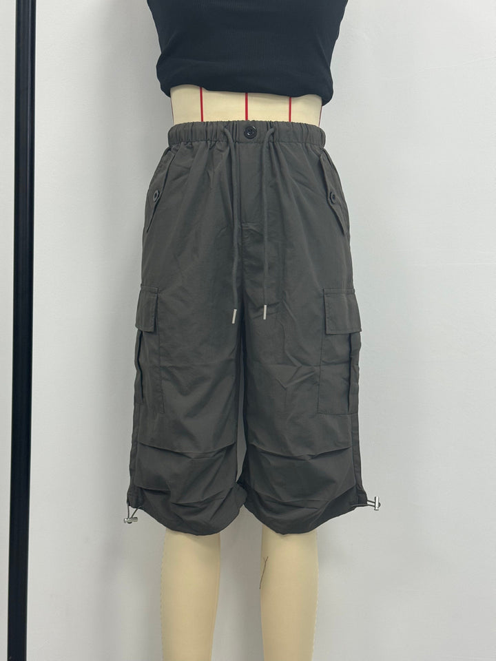 Mireille | Damen Capri Cargo-Hosen aus schnelltrocknendem Material mit elastischem Bund und Kordelzug - Leicht und elastisch, geeignet für - Outdoor-Hosen, Multifunktionshosen, Maschinenwaschbar, lockere Passform in mittellanger Länge für Reisen, Freizeit