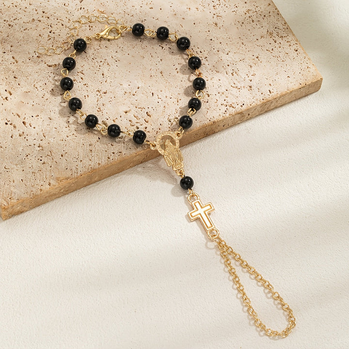 Brenton | Rosenkranzarmband mit gotischem Kreuz und religiösen Details