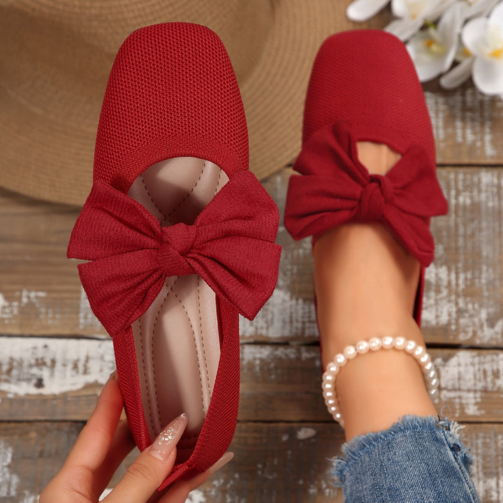 Neria | Atmungsaktive Flache Schuhe für Damen mit Dekorativem Schleifen