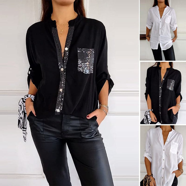 Hadley | Top Casual aus Patches mit Glitzernden Pailletten