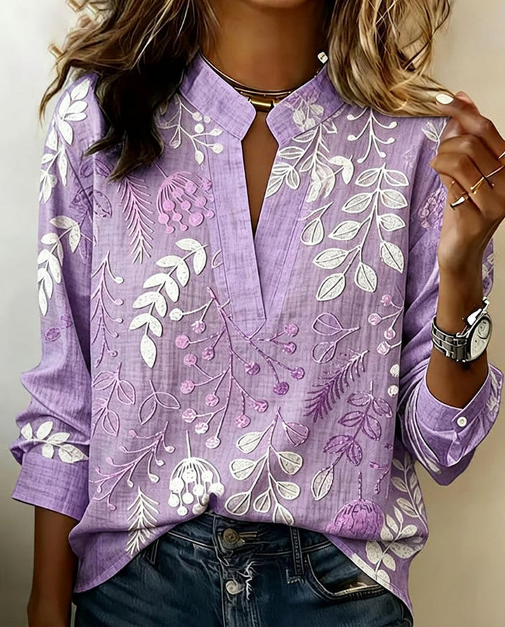Kenzie | Bluse mit sanftem V-Blumenmuster