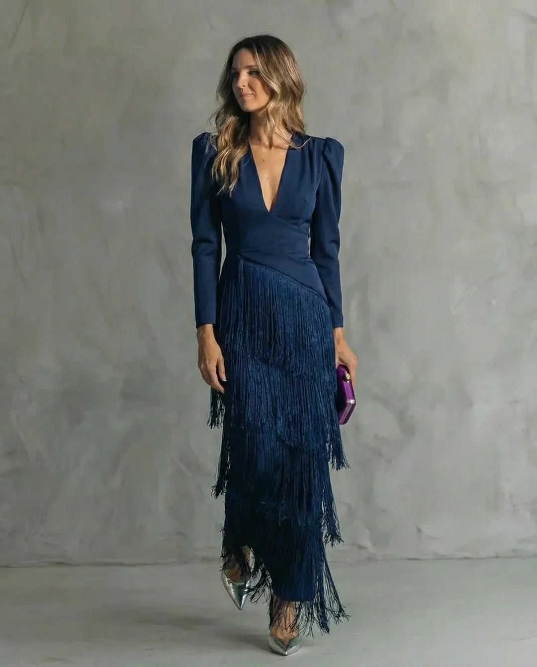 Sienna | Glamouröses Fransen-Ärmel Cocktailkleid