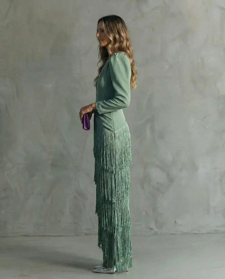 Sienna | Glamouröses Fransen-Ärmel Cocktailkleid