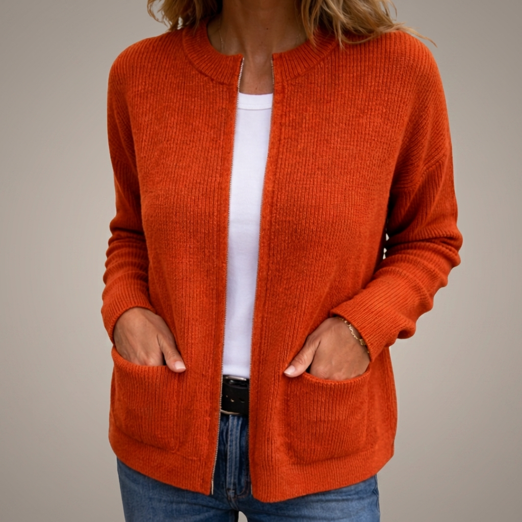 Bonnie | Strickjacke mit Reißverschluss und Taschen
