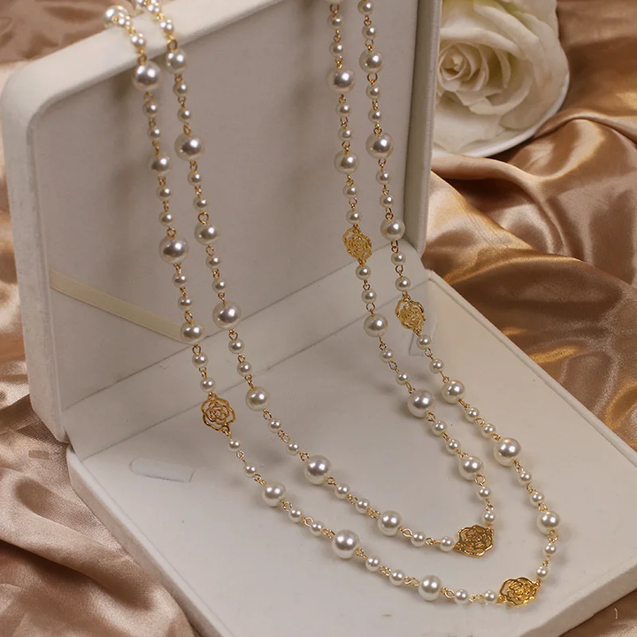 Darivienne | Elegante Perlen und Goldketten Halskette