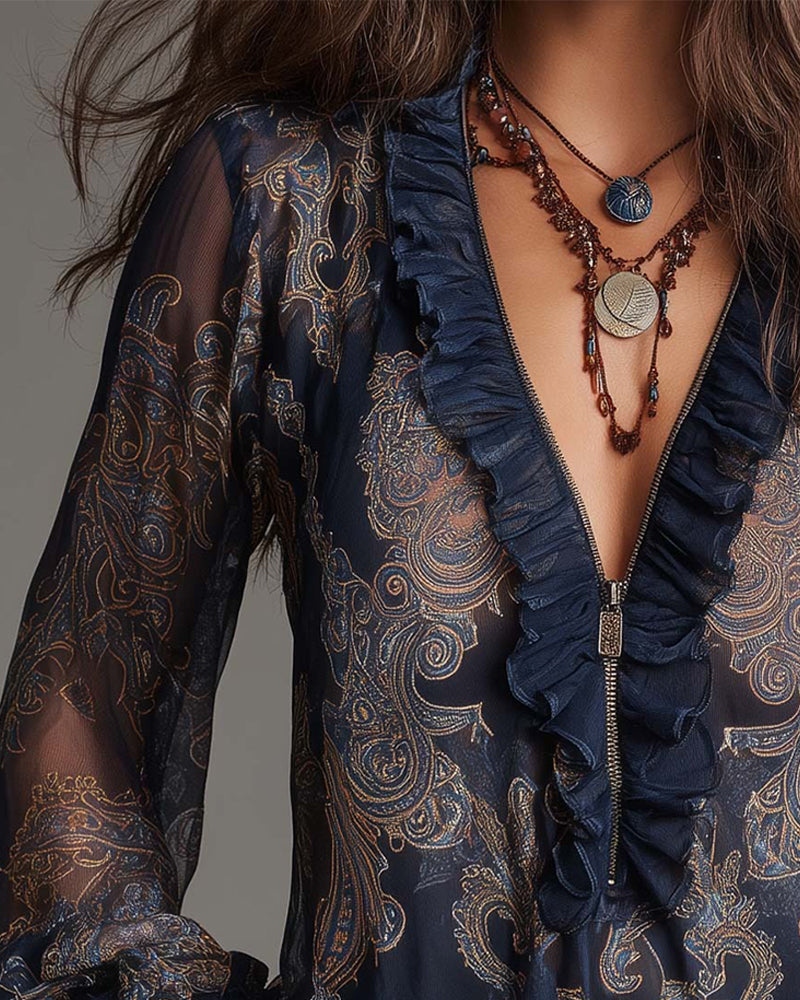 Arden | Elegante Bluse mit halbem Reißverschluss und modernem Schnitt
